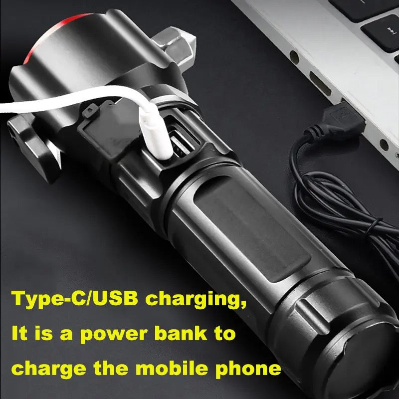 Laser LED Tactical Flashlight With 1Km Range and long lasting backup | Imported